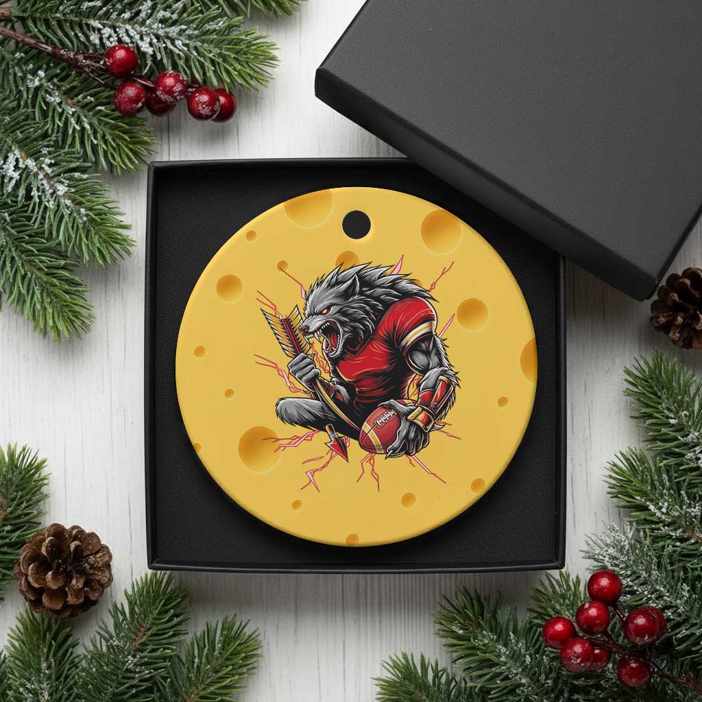 Midwest Wolf Spirit Ceramic Ornament American Football Fan Lifestyle TS12 1pc Yellow Cheese Print Your Wear