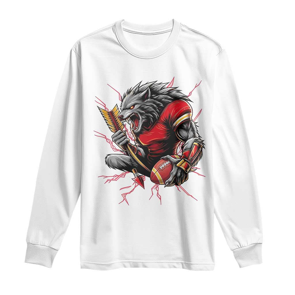 Midwest Wolf Spirit Long Sleeve Shirt American Football Fan Lifestyle TS12 White Print Your Wear