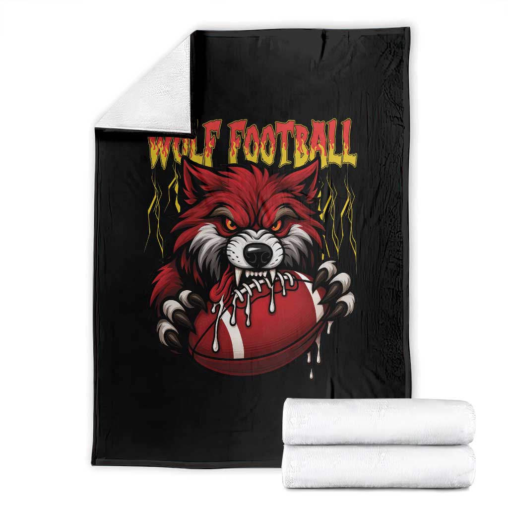 Wolf Football Lover Throw Blanket American Sports Fan Gift TS12 Black Print Your Wear