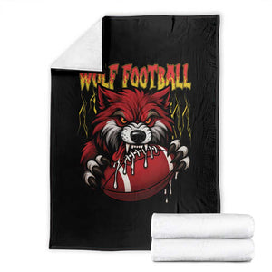 Wolf Football Lover Throw Blanket American Sports Fan Gift TS12 Black Print Your Wear