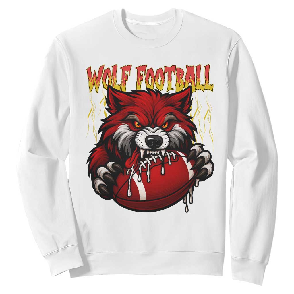 Wolf Football Lover Sweatshirt American Sports Fan Gift TS12 White Print Your Wear