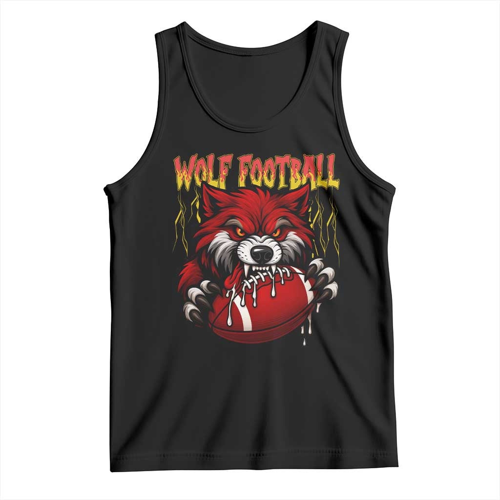 Wolf Football Lover Tank Top American Sports Fan Gift TS12 Black Print Your Wear