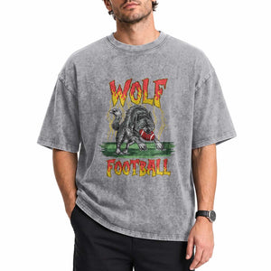 Lightning Wolf Lover Washed Cotton T-Shirt Sport Lover Gift