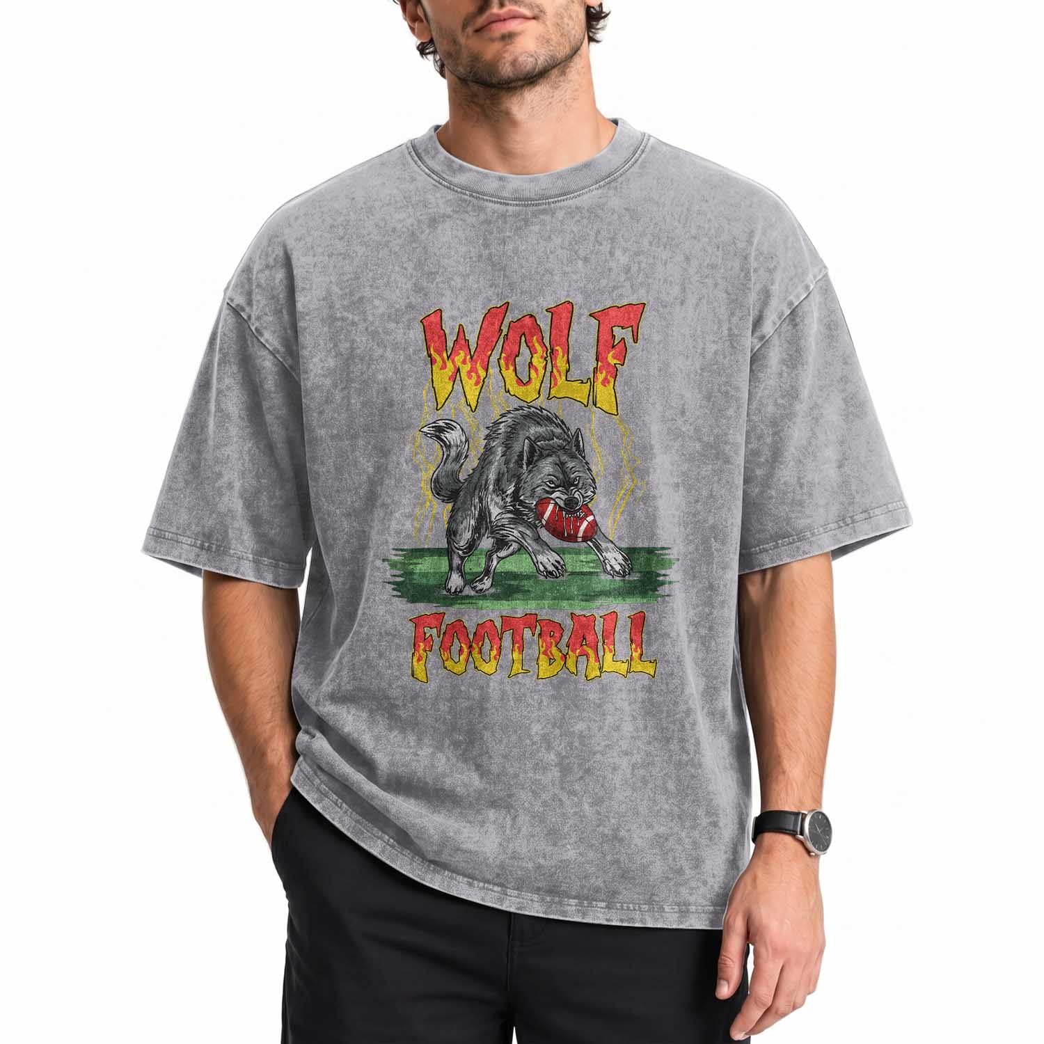 Lightning Wolf Lover Washed Cotton T-Shirt Sport Lover Gift
