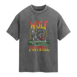 Lightning Wolf Lover Washed Cotton T-Shirt Sport Lover Gift