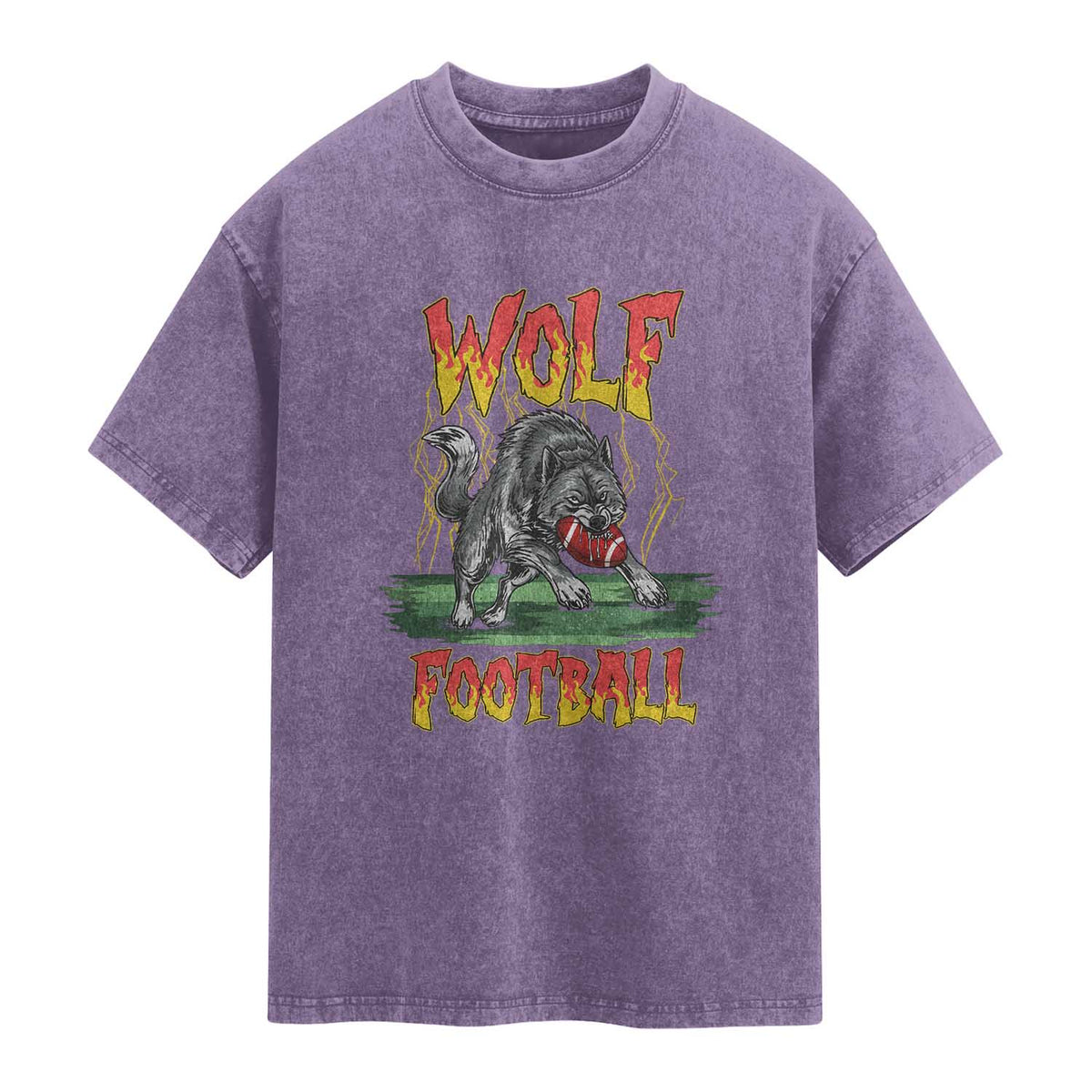 Lightning Wolf Lover Washed Cotton T-Shirt Sport Lover Gift