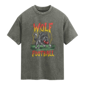 Lightning Wolf Lover Washed Cotton T-Shirt Sport Lover Gift