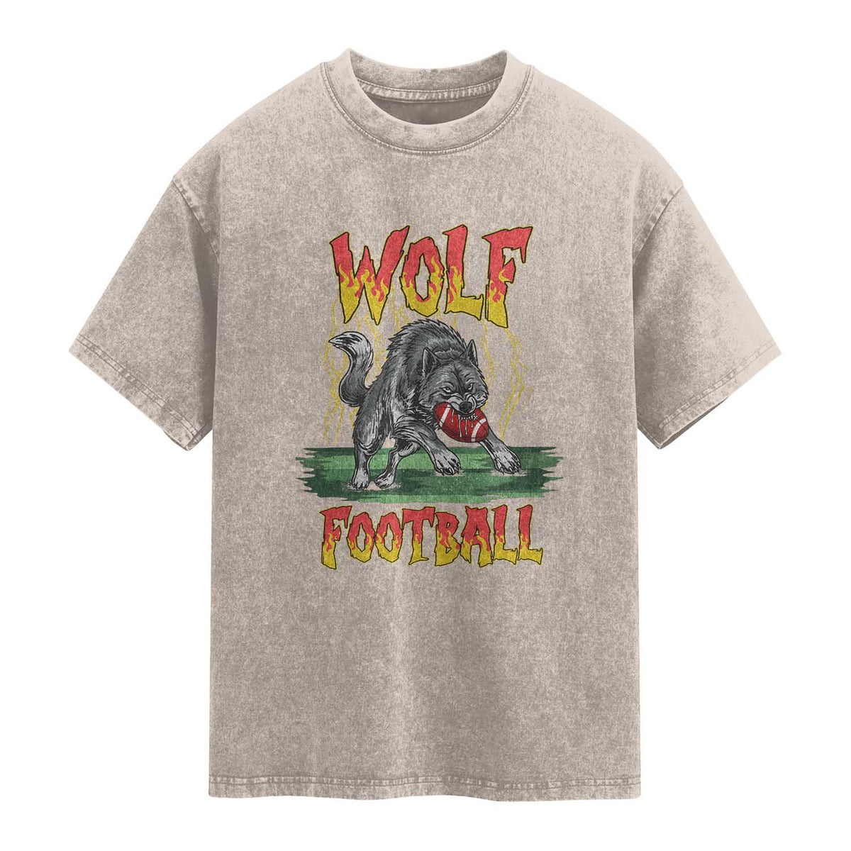 Lightning Wolf Lover Washed Cotton T-Shirt Sport Lover Gift