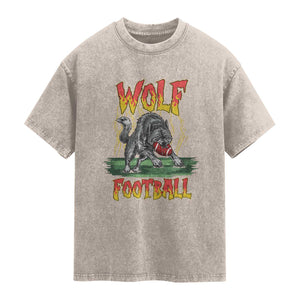 Lightning Wolf Lover Washed Cotton T-Shirt Sport Lover Gift