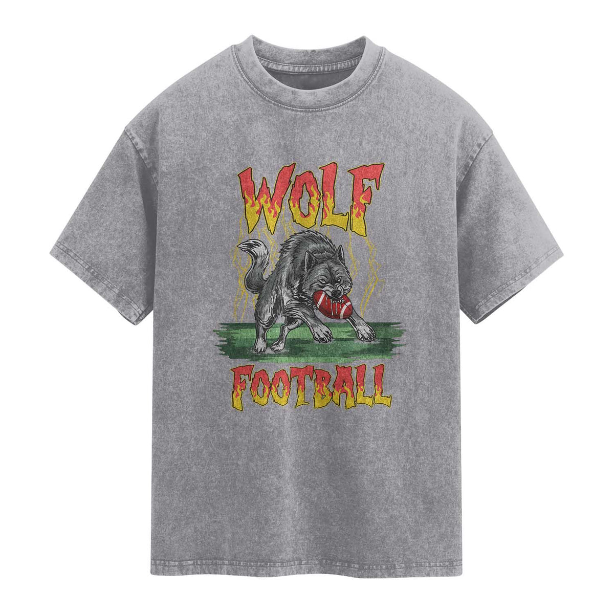 Lightning Wolf Lover Washed Cotton T-Shirt Sport Lover Gift