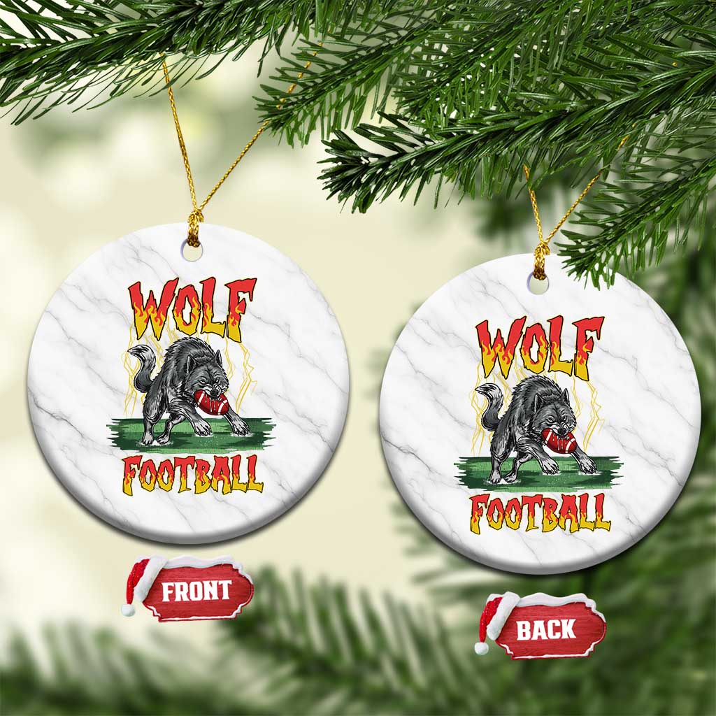 Lightning Wolf Lover Ceramic Ornament Sport Lover Gift TS12 1pc White Marble Print Your Wear
