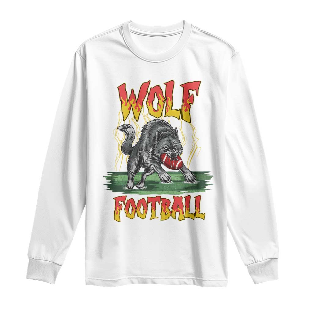 Lightning Wolf Lover Long Sleeve Shirt Sport Lover Gift TS12 White Print Your Wear