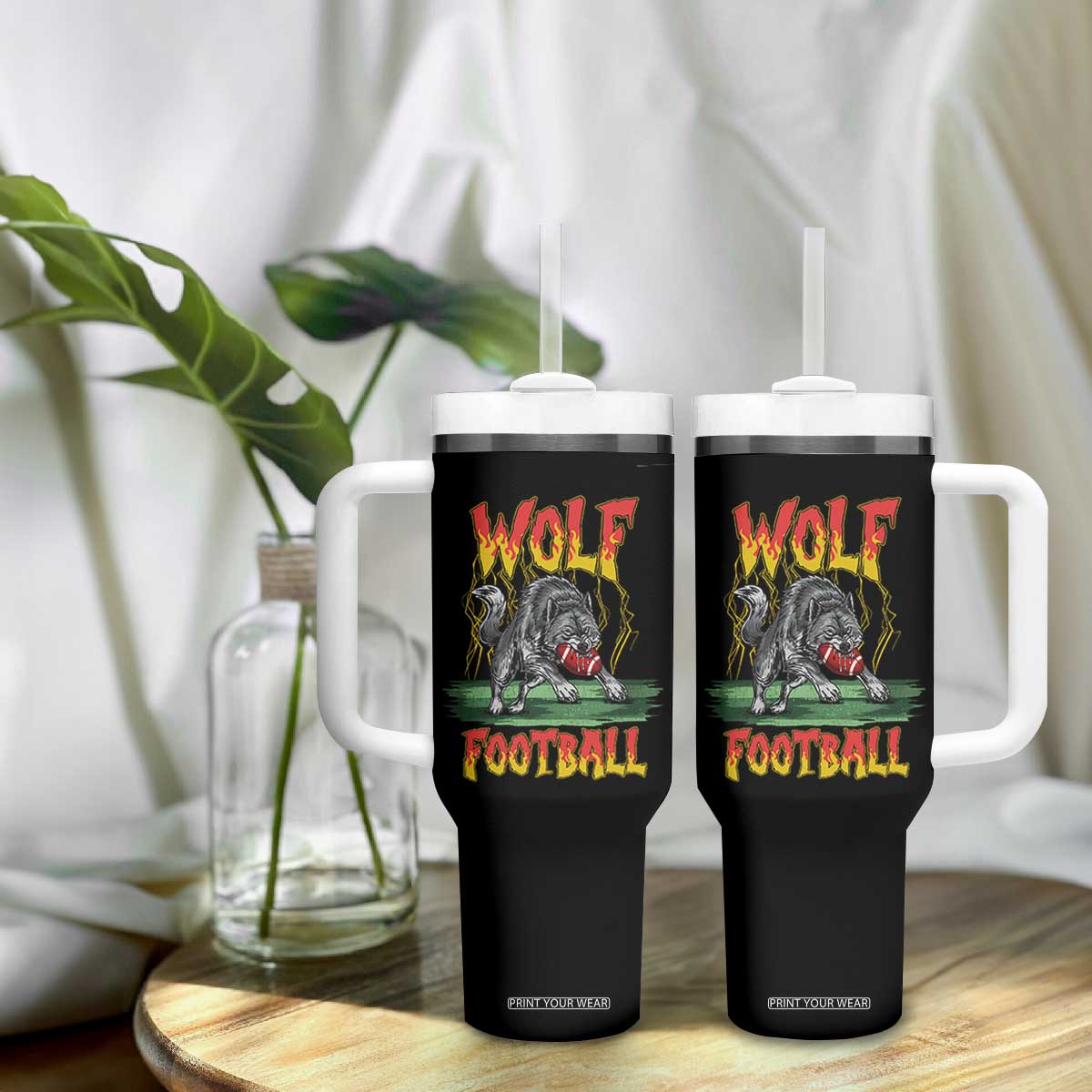 Lightning Wolf Lover Tumbler With Handle Sport Lover Gift TS12 Print Your Wear