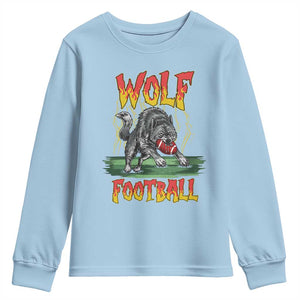 Lightning Wolf Lover Youth Sweatshirt Sport Lover Gift TS12 Light Blue Print Your Wear