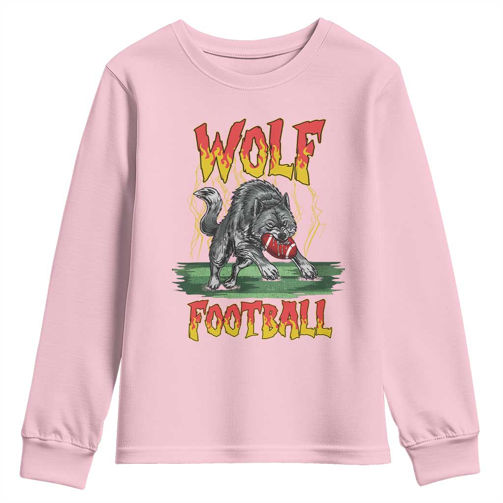 Lightning Wolf Lover Youth Sweatshirt Sport Lover Gift TS12 Light Pink Print Your Wear