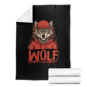 Wolf Football Lover Throw Blanket Game Day Tailgate Lifestyle TS12 Black Print Your Wear