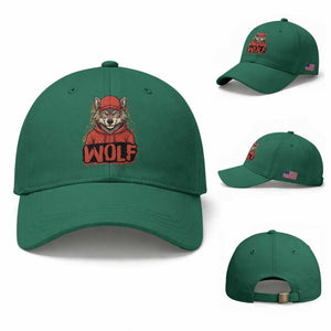 Wolf Football Lover Baseball Cap Game Day Tailgate Lifestyle TS12 Baseball Cap Universal Fit Irish Green Print Your Wear