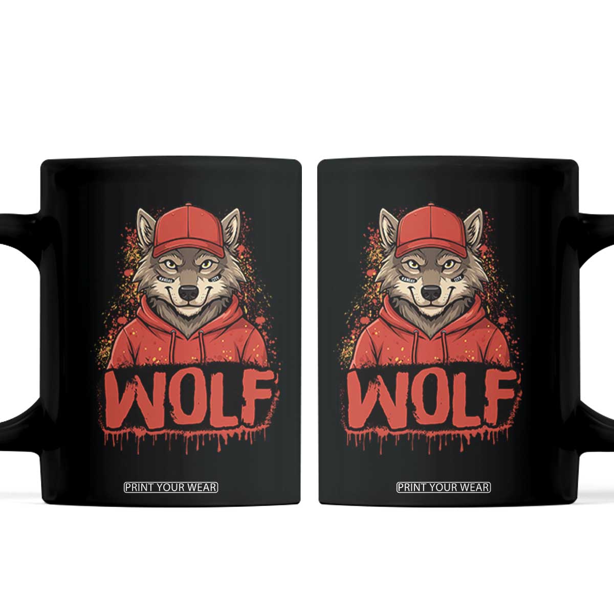Wolf Football Lover Coffee Mug Game Day Tailgate Lifestyle TS12 Black Print Your Wear