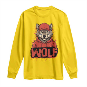 Wolf Football Lover Long Sleeve Shirt Game Day Tailgate Lifestyle TS12 Daisy Print Your Wear