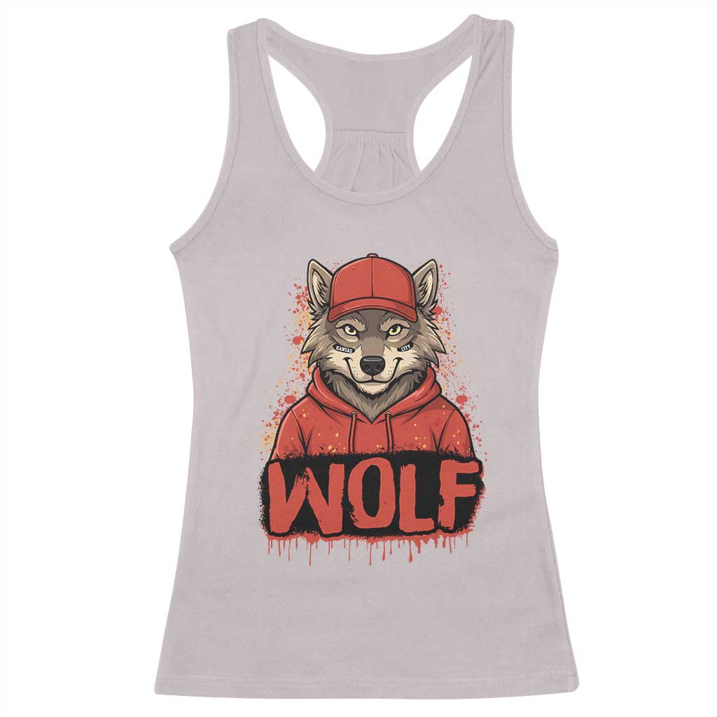Wolf Football Lover Racerback Tank Top Game Day Tailgate Lifestyle TS12 Ice Gray Print Your Wear