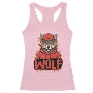 Wolf Football Lover Racerback Tank Top Game Day Tailgate Lifestyle TS12 Light Pink Print Your Wear