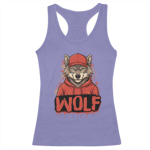 Wolf Football Lover Racerback Tank Top Game Day Tailgate Lifestyle TS12 Violet Print Your Wear