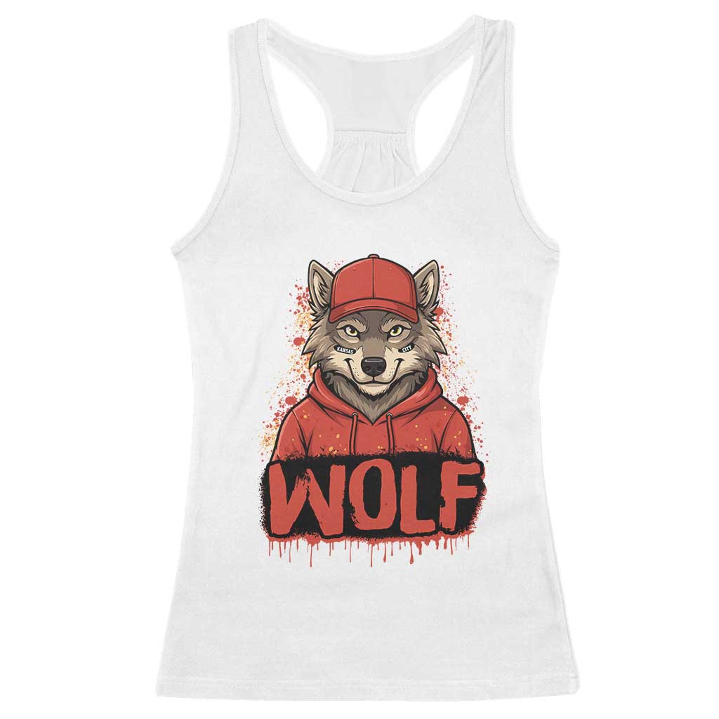 Wolf Football Lover Racerback Tank Top Game Day Tailgate Lifestyle TS12 White Print Your Wear