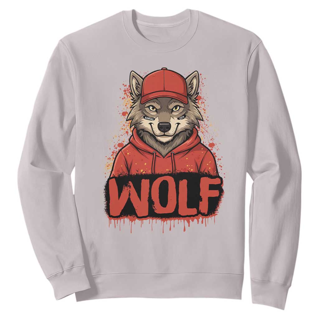 Wolf Football Lover Sweatshirt Game Day Tailgate Lifestyle TS12 Ice Gray Print Your Wear