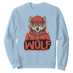 Wolf Football Lover Sweatshirt Game Day Tailgate Lifestyle TS12 Light Blue Print Your Wear