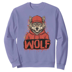 Wolf Football Lover Sweatshirt Game Day Tailgate Lifestyle TS12 Violet Print Your Wear