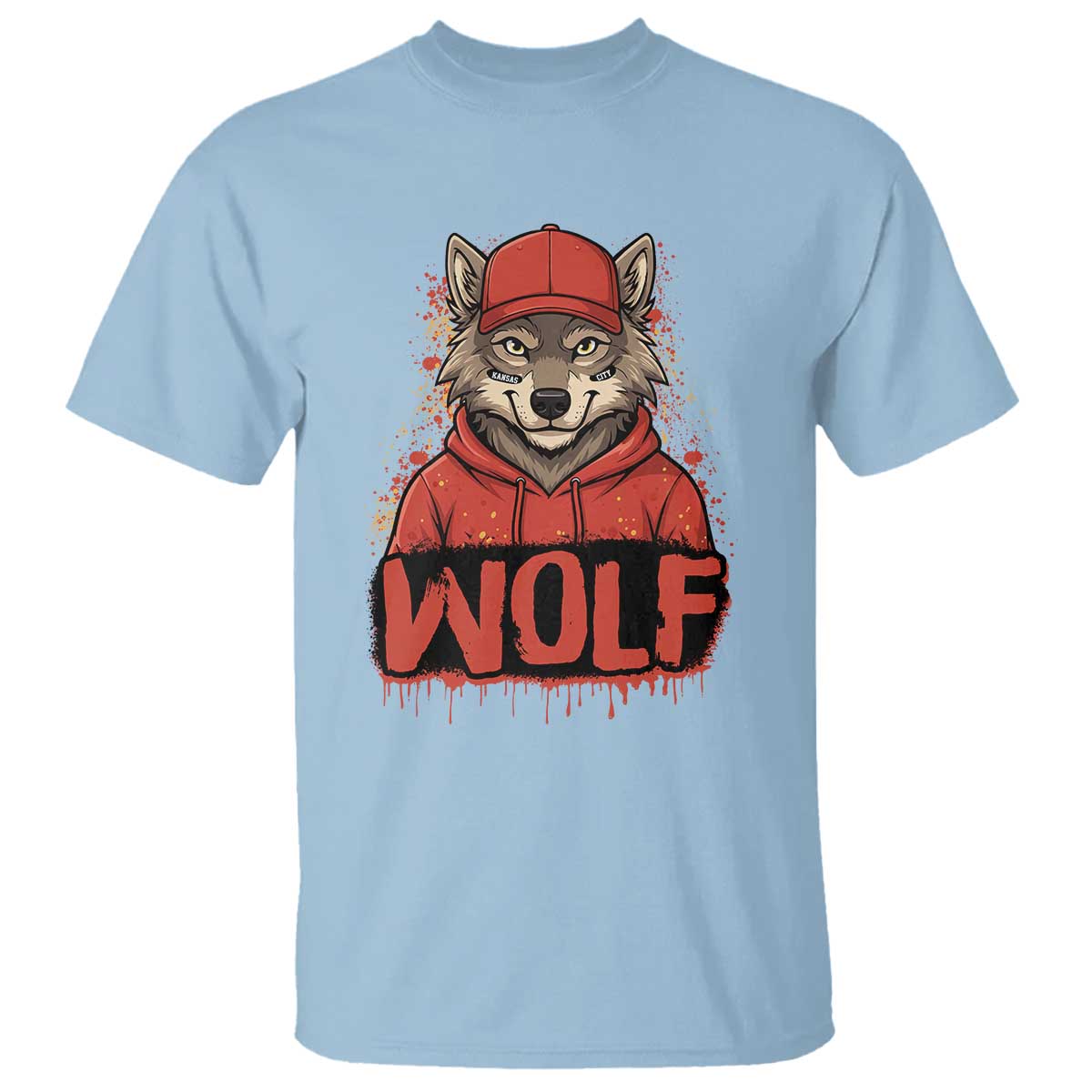 Wolf Football Lover T Shirt Game Day Tailgate Lifestyle TS12 Light Blue Print Your Wear