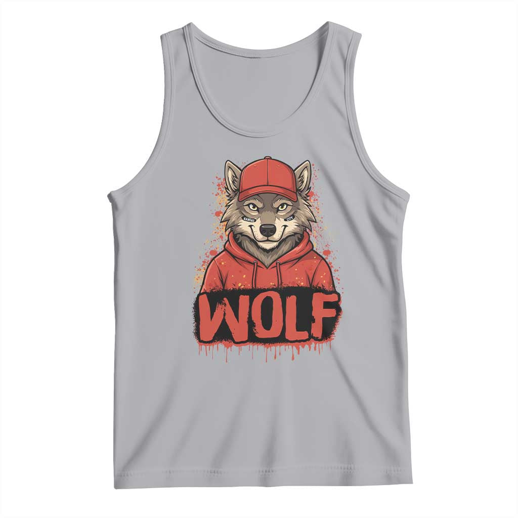 Wolf Football Lover Tank Top Game Day Tailgate Lifestyle TS12 Athletic Heather Print Your Wear