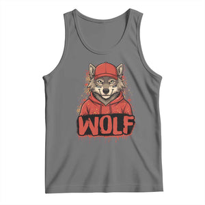 Wolf Football Lover Tank Top Game Day Tailgate Lifestyle TS12 Black Heather Print Your Wear