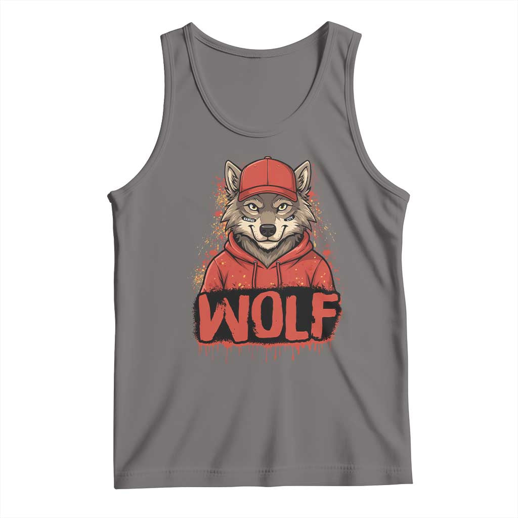 Wolf Football Lover Tank Top Game Day Tailgate Lifestyle TS12 Deep Heather Print Your Wear