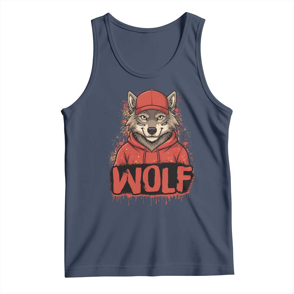 Wolf Football Lover Tank Top Game Day Tailgate Lifestyle TS12 Navy Print Your Wear