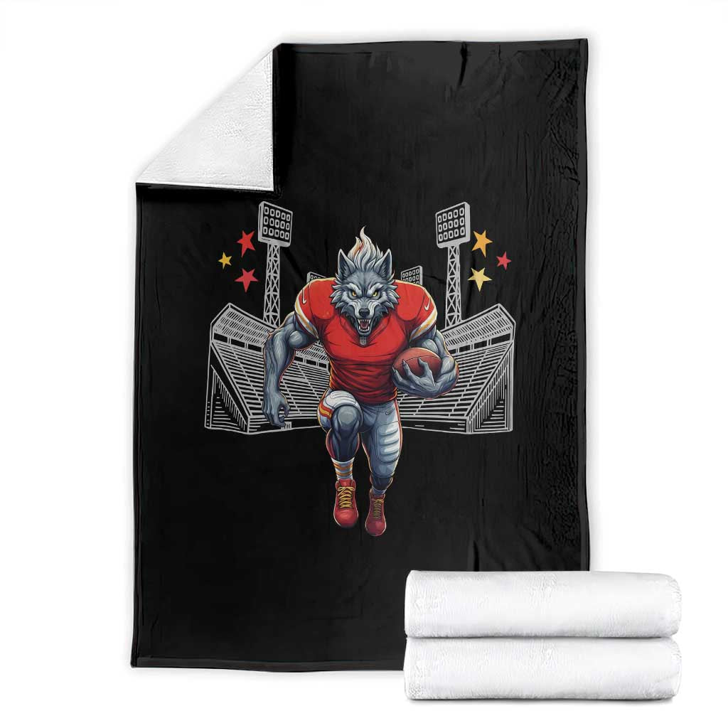 Wolf Football Lover Throw Blanket Midwest Game Day Lifestyle TS12 Black Print Your Wear