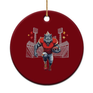 Wolf Football Lover Ceramic Ornament Midwest Game Day Lifestyle TS12 1pc Red Print Your Wear