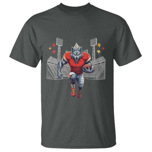 Wolf Football Lover T Shirt Midwest Game Day Lifestyle TS12 Dark Heather Print Your Wear