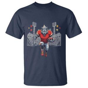 Wolf Football Lover T Shirt Midwest Game Day Lifestyle TS12 Navy Print Your Wear