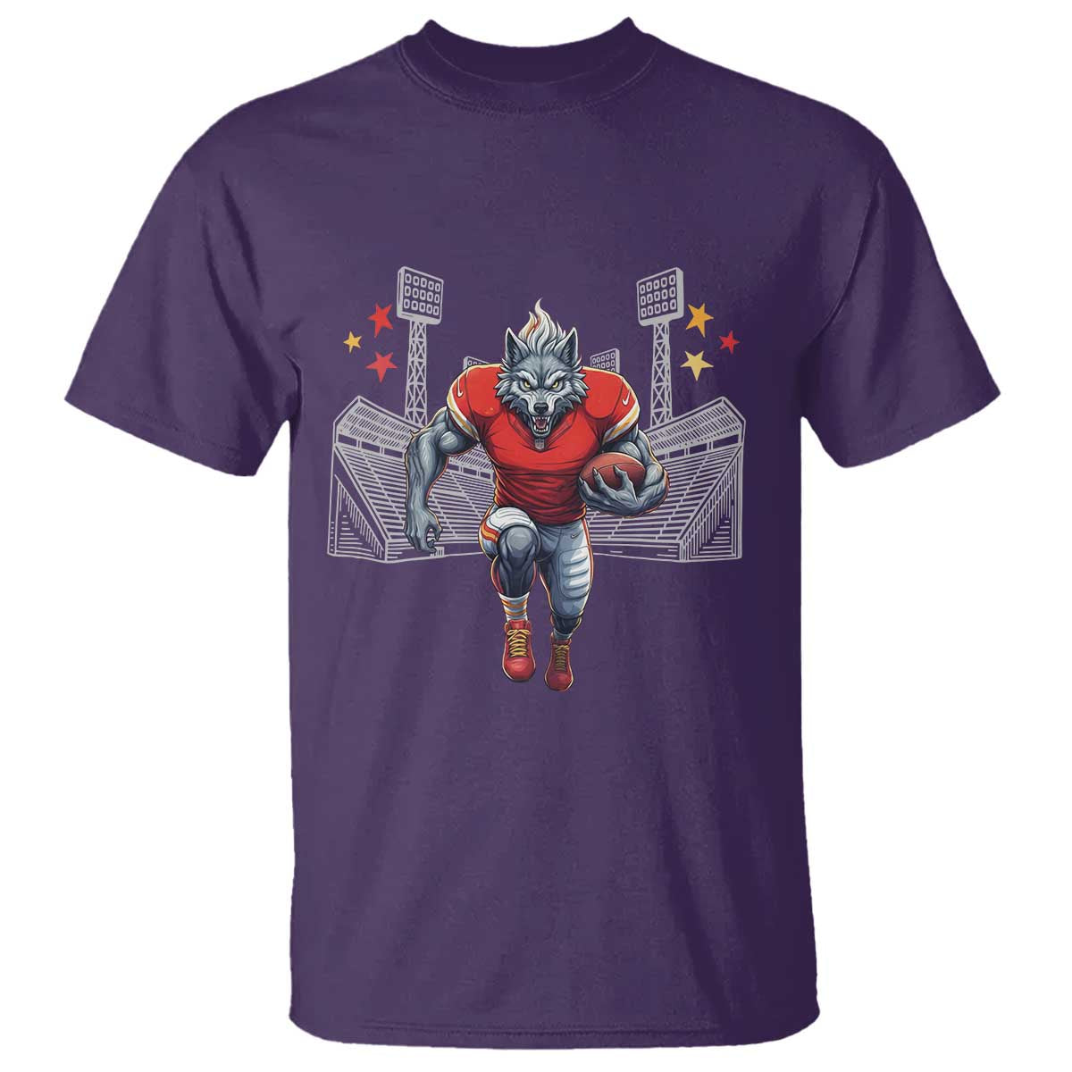 Wolf Football Lover T Shirt Midwest Game Day Lifestyle TS12 Purple Print Your Wear