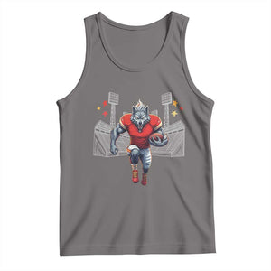 Wolf Football Lover Tank Top Midwest Game Day Lifestyle TS12 Deep Heather Print Your Wear