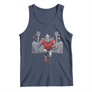 Wolf Football Lover Tank Top Midwest Game Day Lifestyle TS12 Navy Print Your Wear