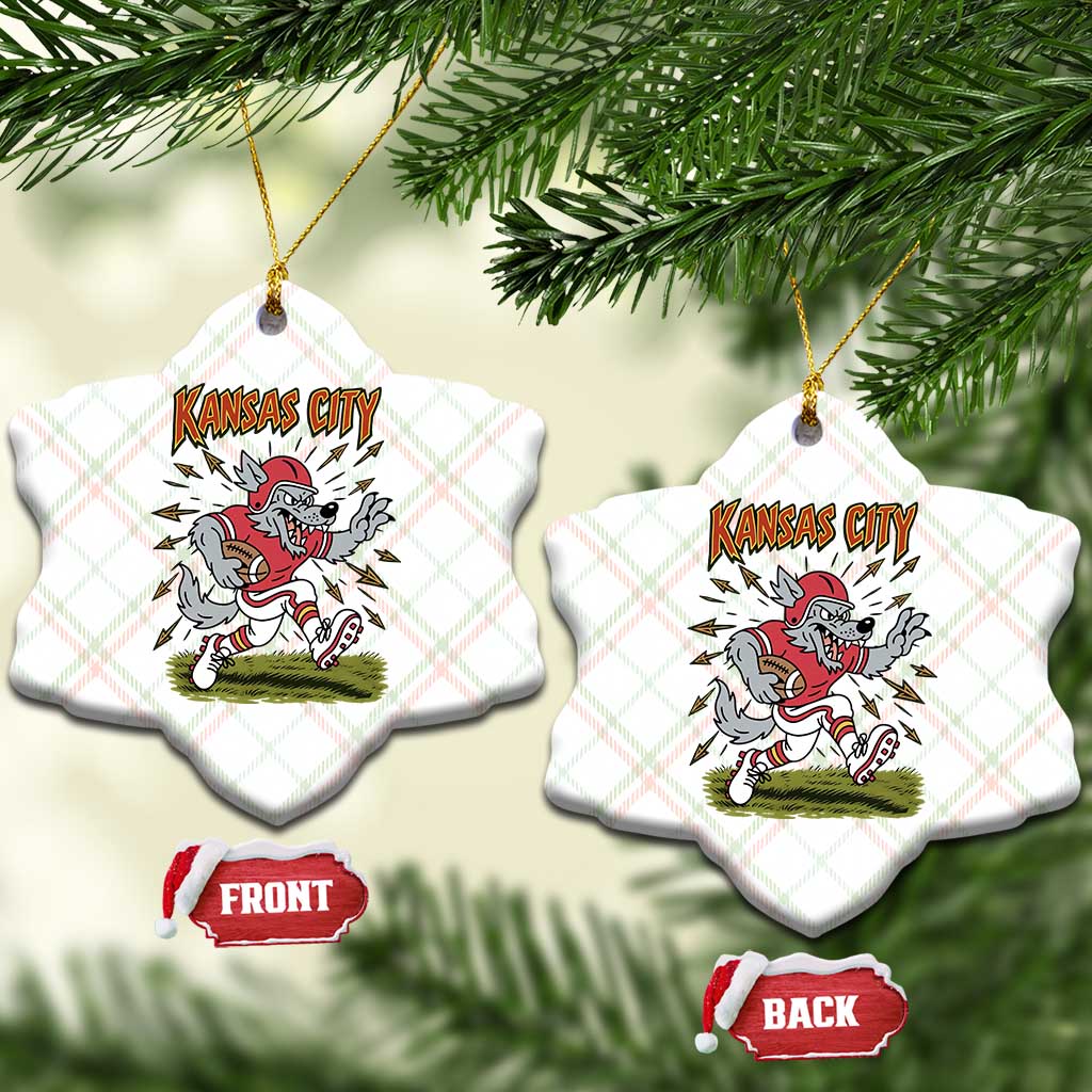 Funny Wolf Football Lover Ceramic Ornament Sport Humor Gift TS12 Print Your Wear