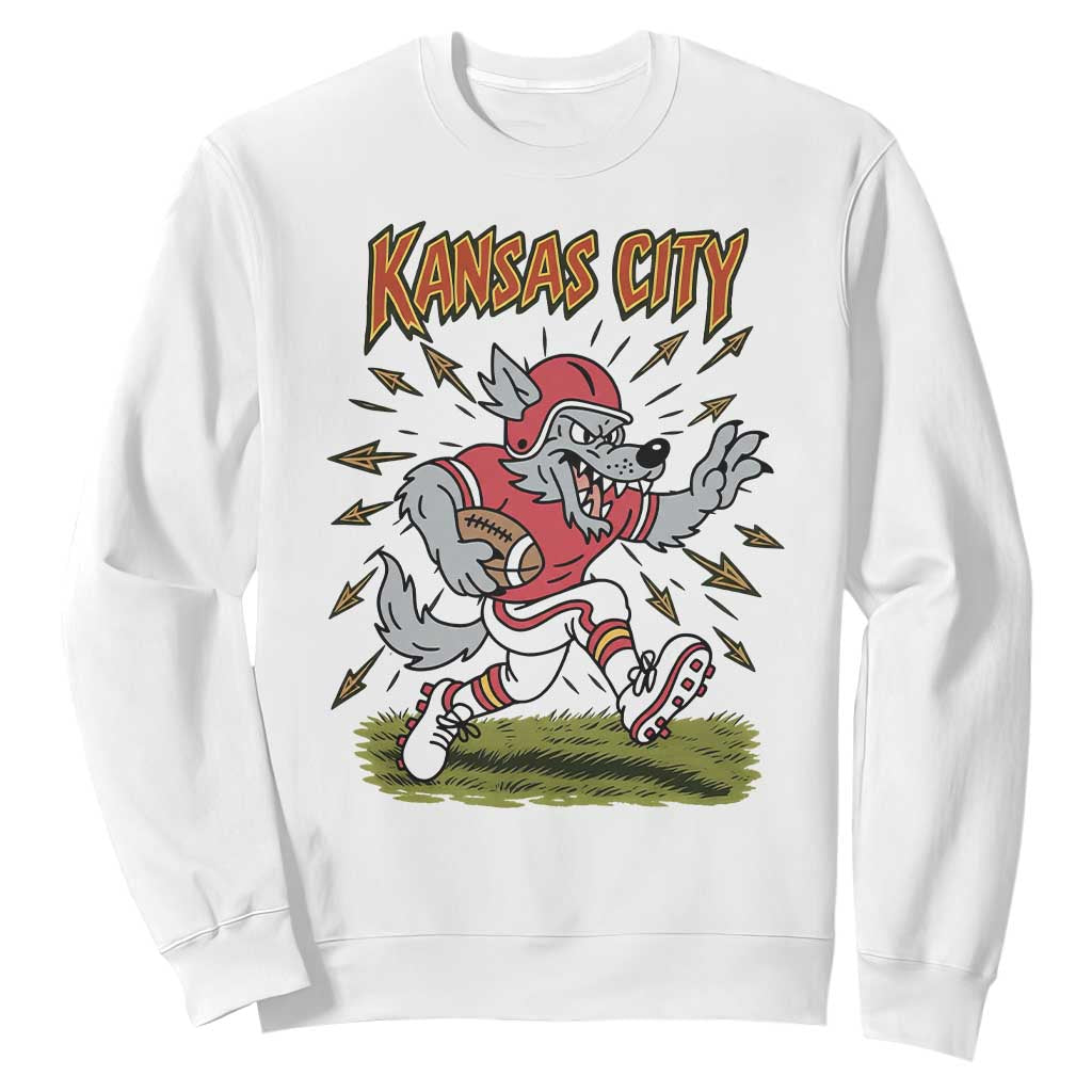 Funny Wolf Football Lover Sweatshirt Sport Humor Gift TS12 White Print Your Wear