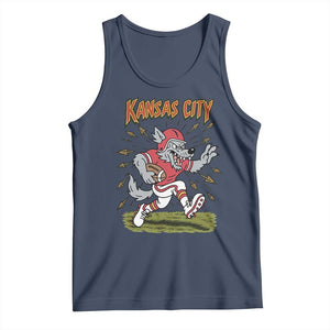 Funny Wolf Football Lover Tank Top Sport Humor Gift TS12 Navy Print Your Wear