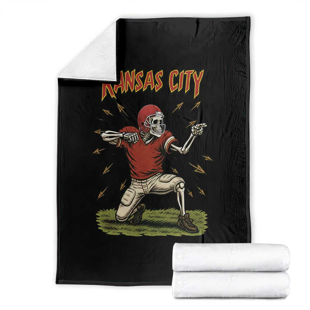 Skeleton Football Lover Throw Blanket Touchdown Game Day Lifestyle TS12 Black Print Your Wear