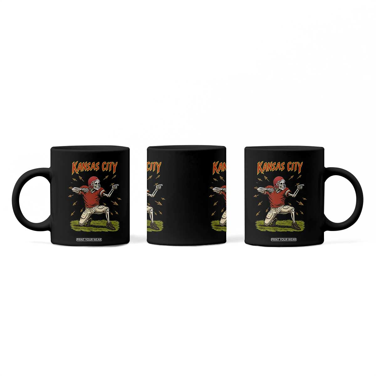 Skeleton Football Lover Coffee Mug Touchdown Game Day Lifestyle TS12 Print Your Wear