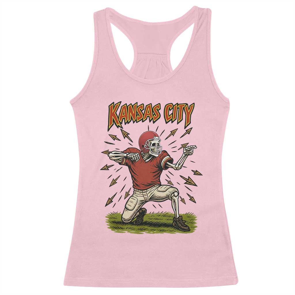 Skeleton Football Lover Racerback Tank Top Touchdown Game Day Lifestyle TS12 Light Pink Print Your Wear