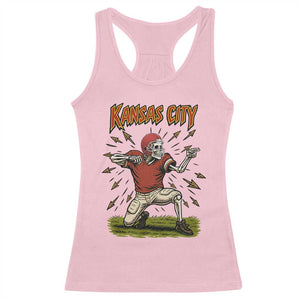 Skeleton Football Lover Racerback Tank Top Touchdown Game Day Lifestyle TS12 Light Pink Print Your Wear