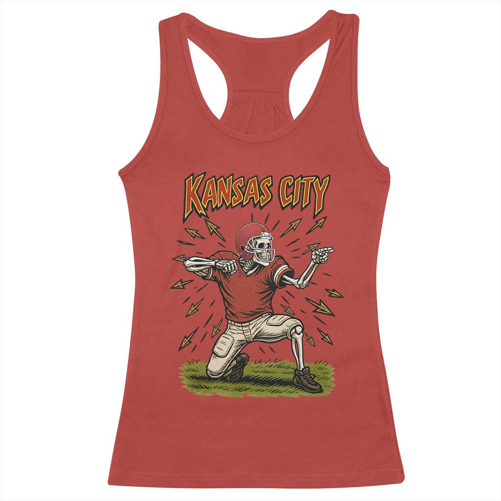 Skeleton Football Lover Racerback Tank Top Touchdown Game Day Lifestyle TS12 Red Print Your Wear